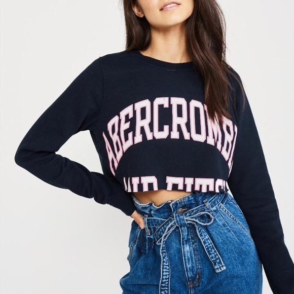 Abercrombie u0026 Fitch | Sweaters | Abercrombie Fitch Cropped Logo Sweatshirt  | Poshmark